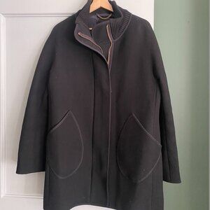 Black JCrew Double Cloth "Stadium Coat" - Size 6